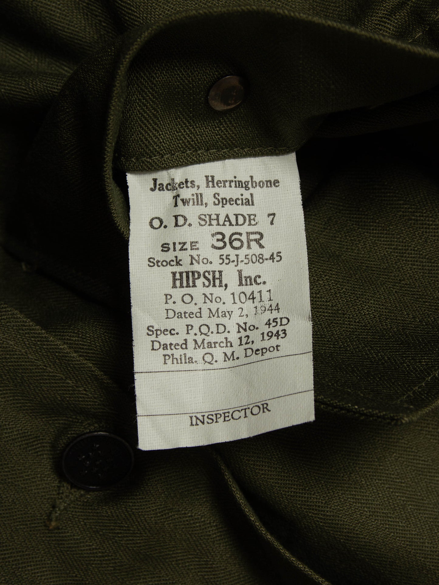 Vtg 1940s Deadstock US Army P-43 HBT Jacket (M/L)