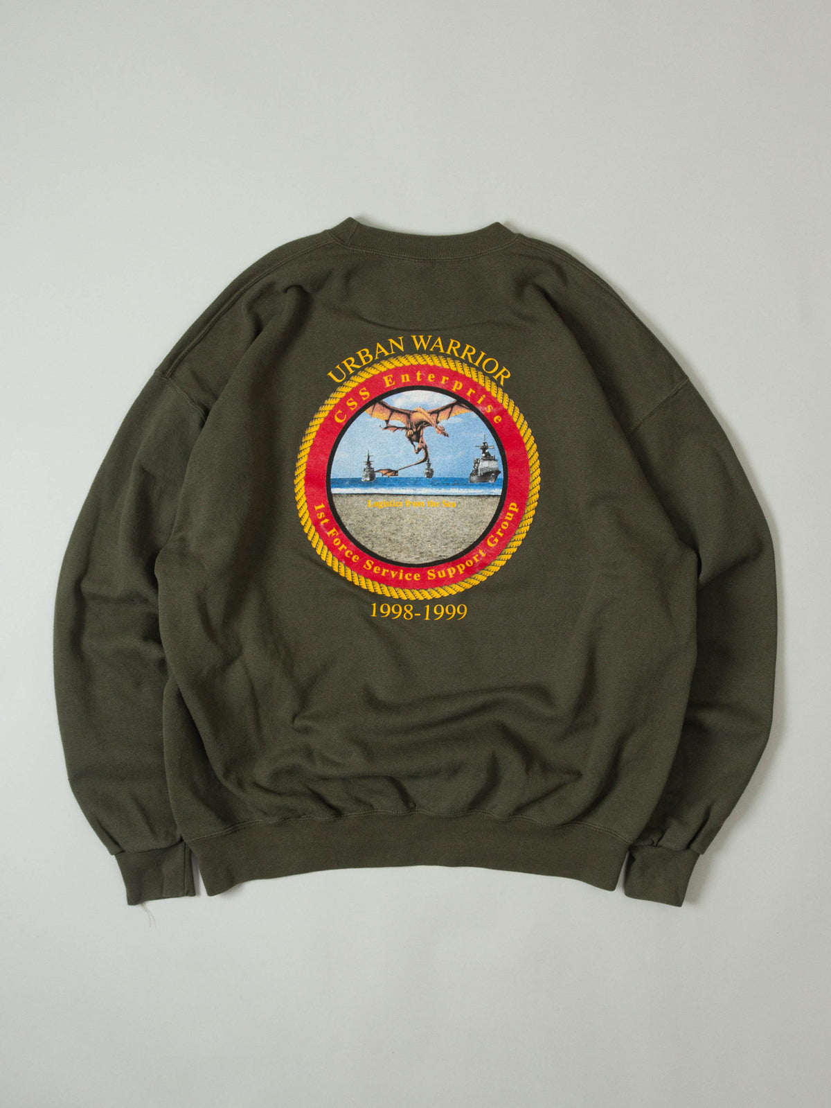 Vtg 1990s 'CSS Enterprise' USMC Sweatshirt - Made in USA (XL)