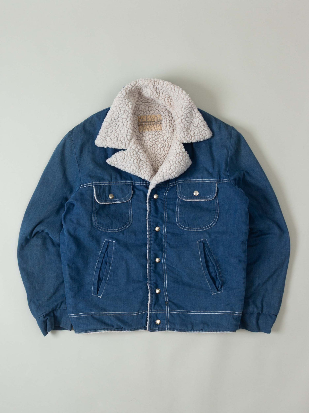 Vtg 1970s Sherpa Western Denim Jacket (M/L)
