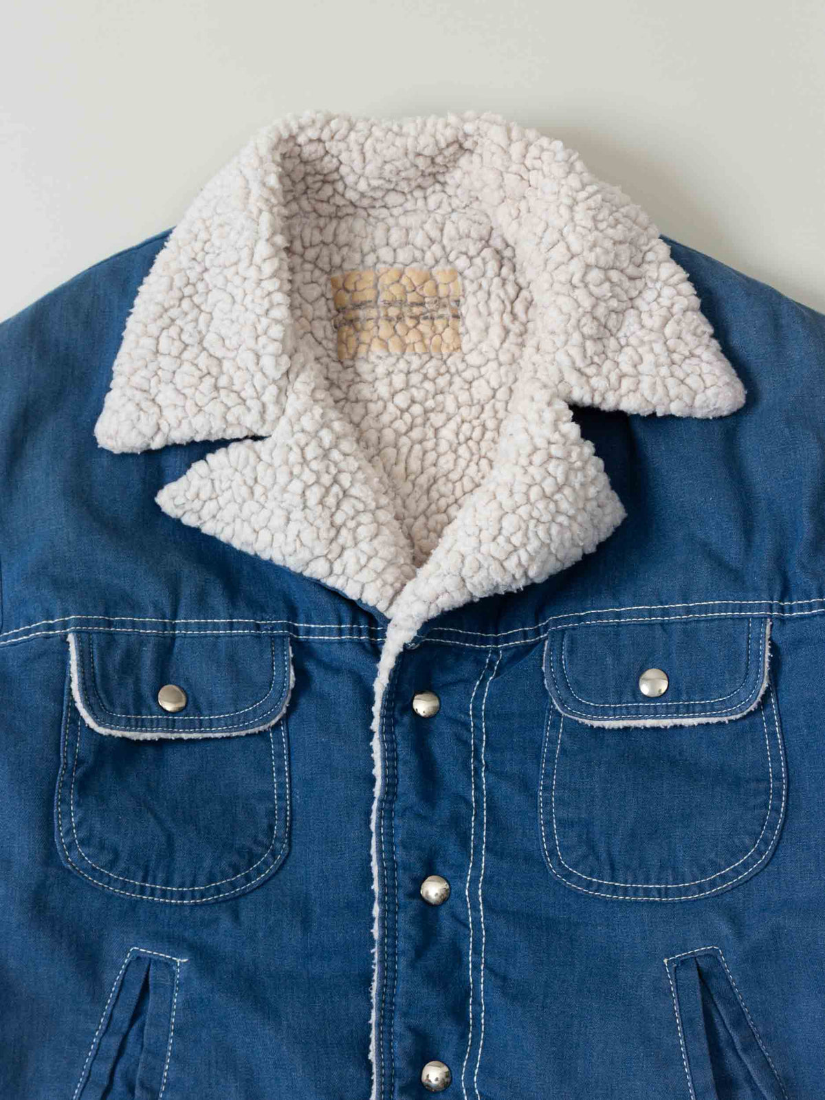 Vtg 1970s Sherpa Western Denim Jacket (M/L)