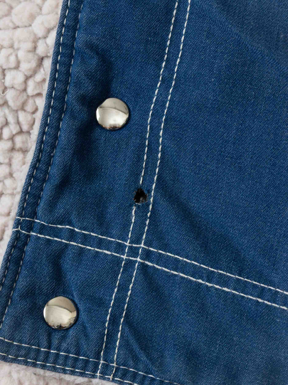 Vtg 1970s Sherpa Western Denim Jacket (M/L)