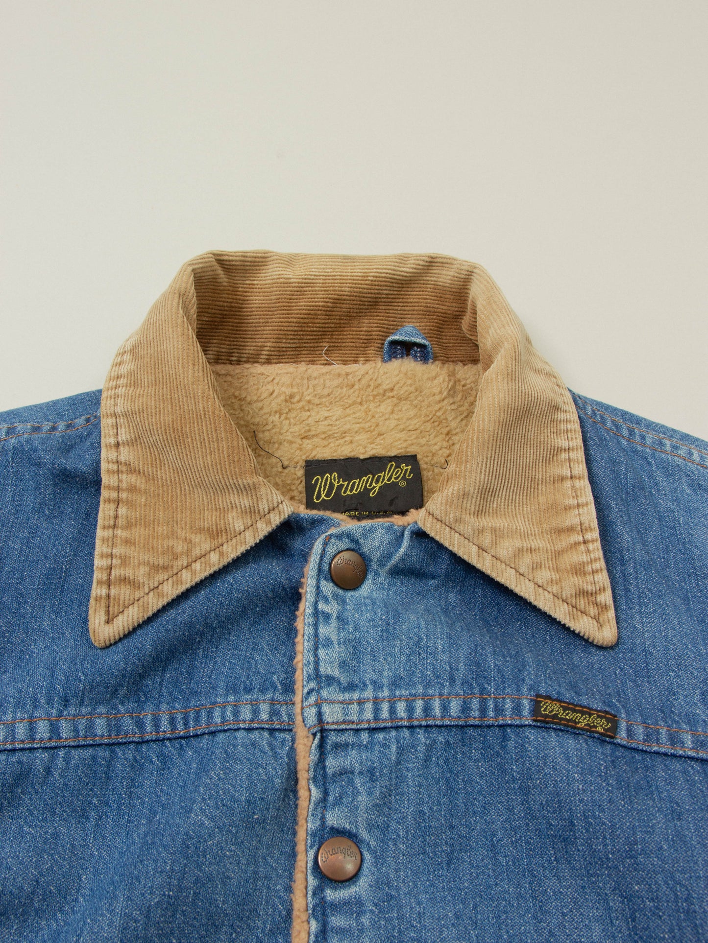 Vtg 1970s Wrangler Lined Denim Jacket - Made in USA (S)