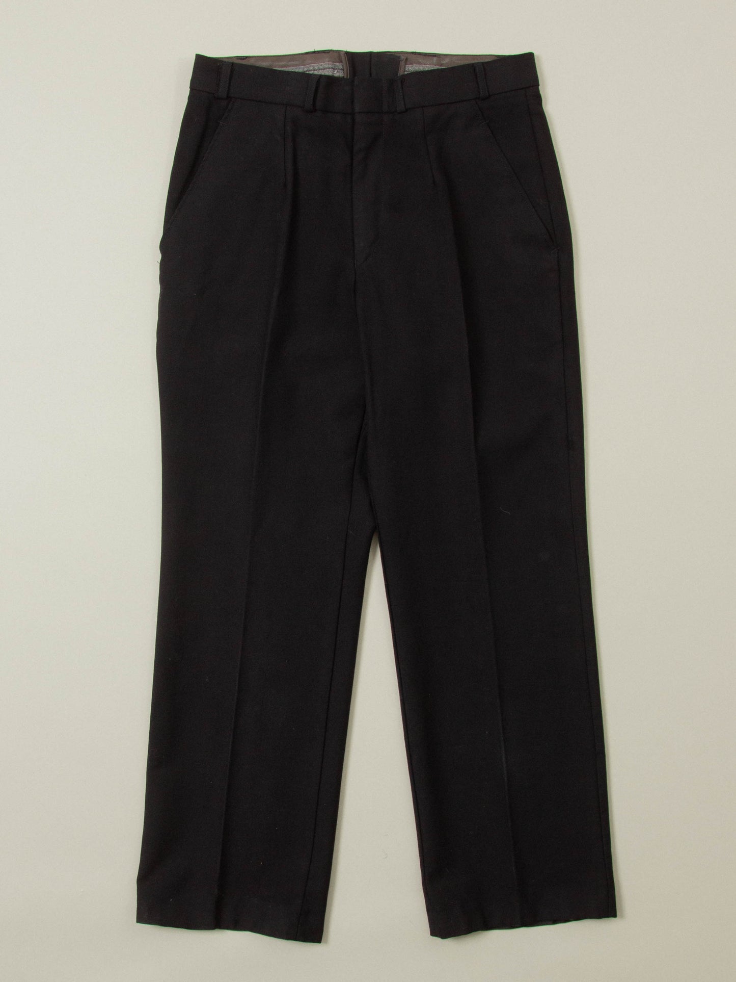 Vtg 1990s Pleated Army Wool Dress Trousers (Black)
