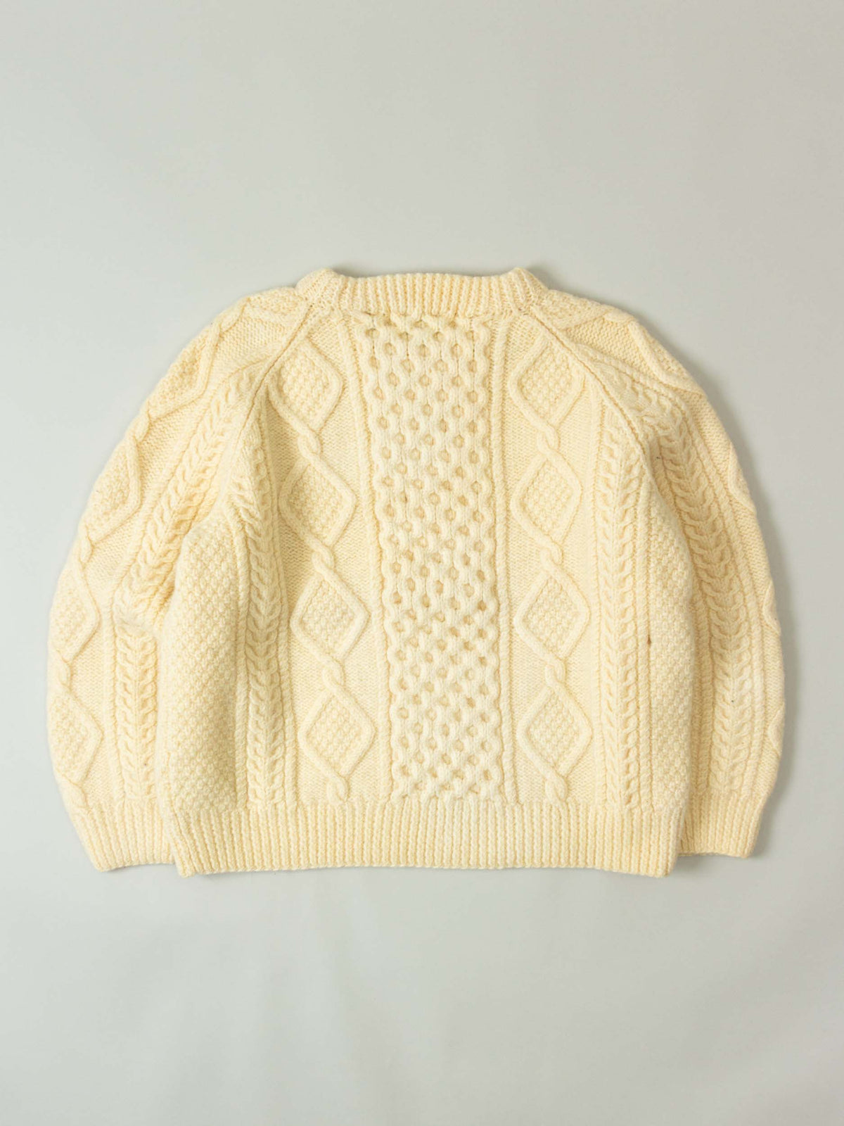 Vtg 1990s Fisherman Knit Wool Sweater – Made in Ireland (XS/S)