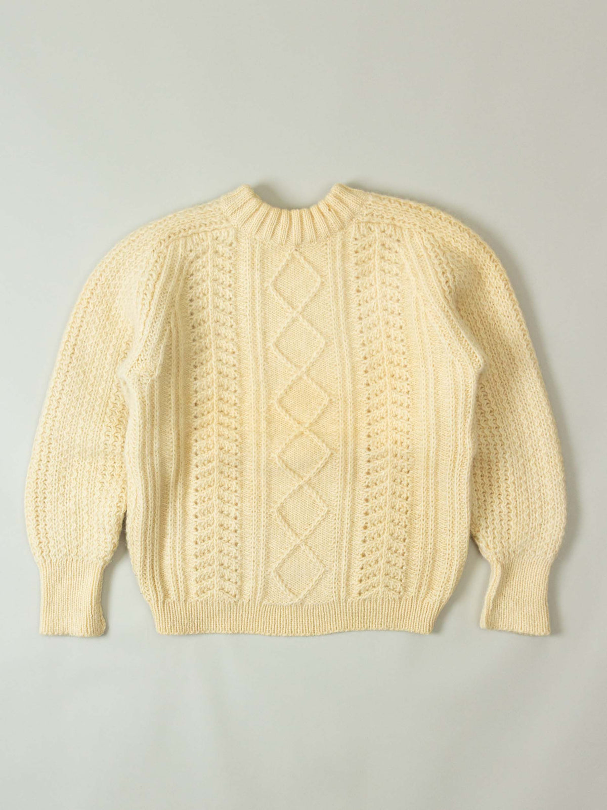 Vtg Fisherman Knit Raglan Sweater (S)