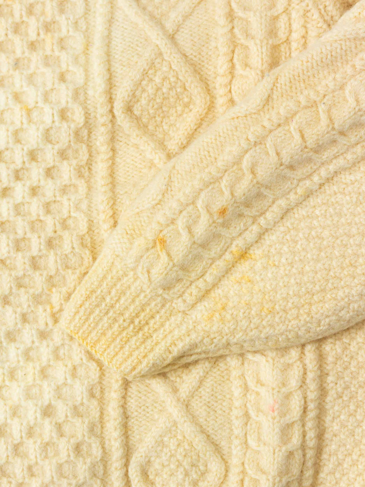 Vtg 1970s Fisherman Knit Wool Sweater – Made in Ireland (M)