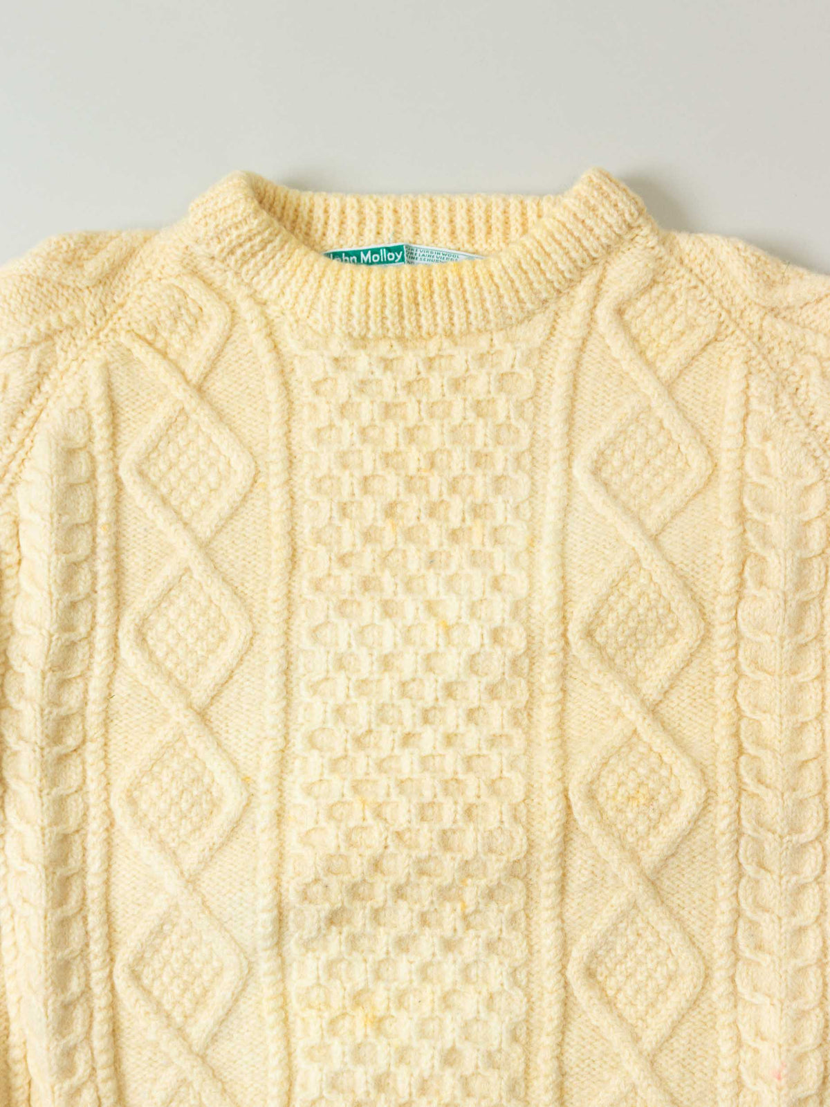 Vtg 1970s Fisherman Knit Wool Sweater – Made in Ireland (M)