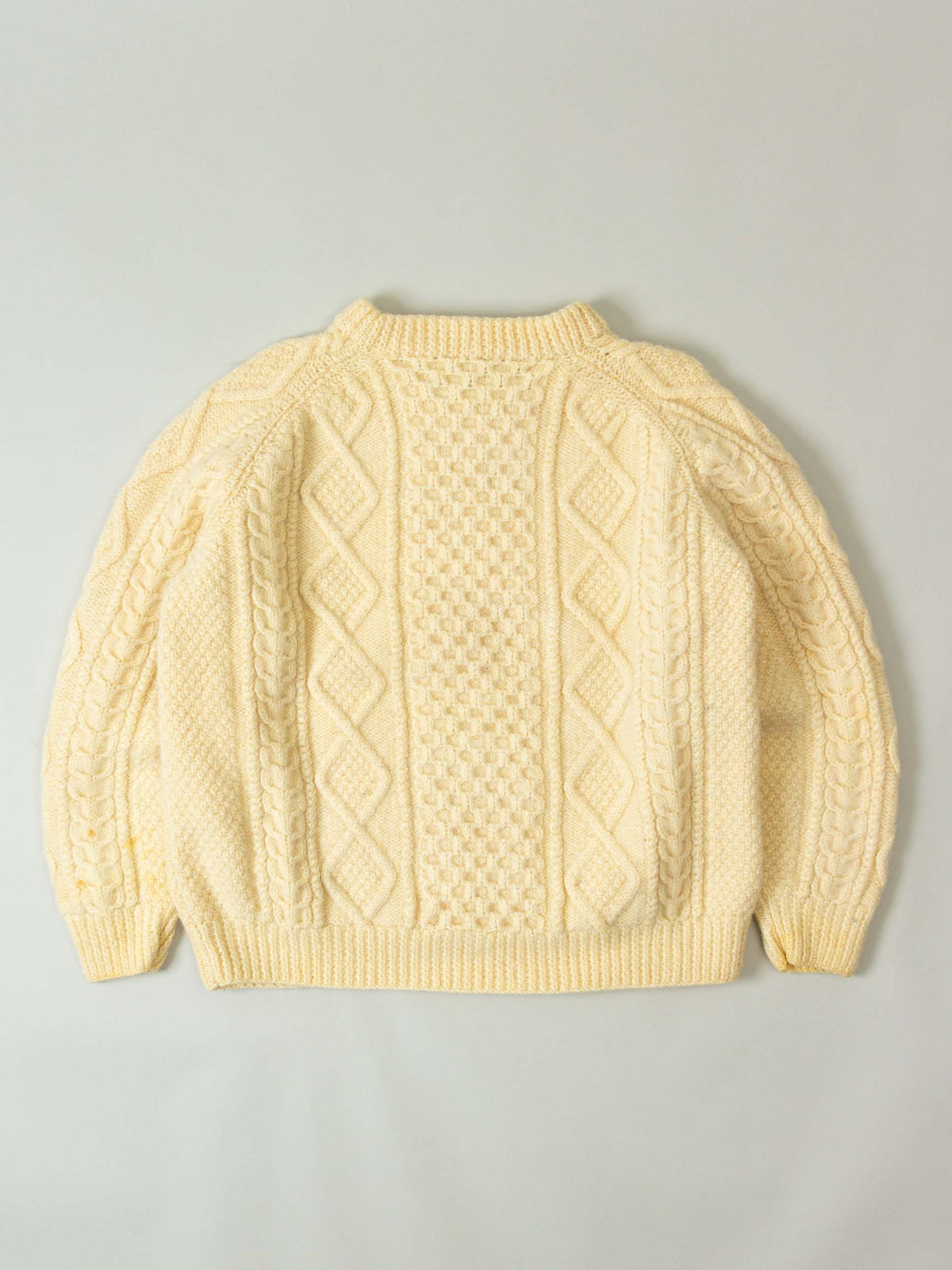 Vtg 1970s Fisherman Knit Wool Sweater – Made in Ireland (M)