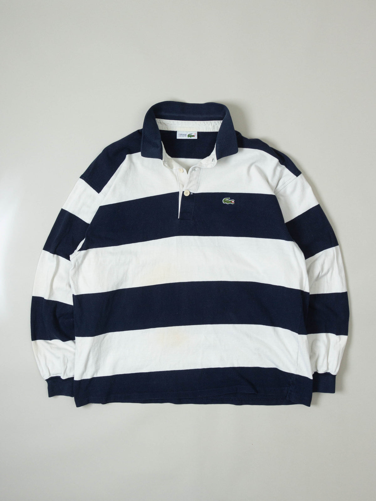 Vtg 1980s Lacoste Rugby Shirt - Made in France (L)
