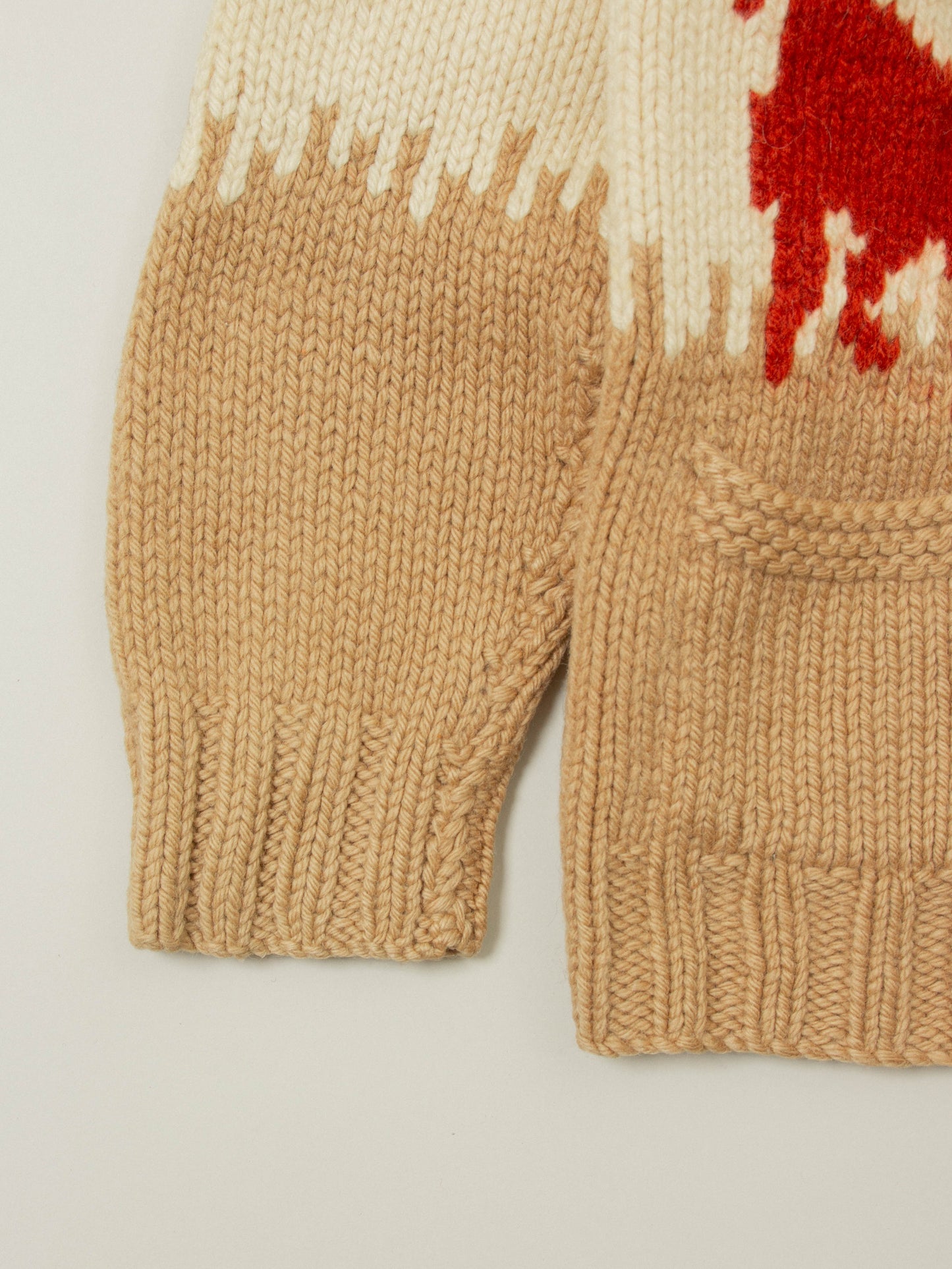 Vtg 1960s Cowichan Wool Hunting Sweater (S)