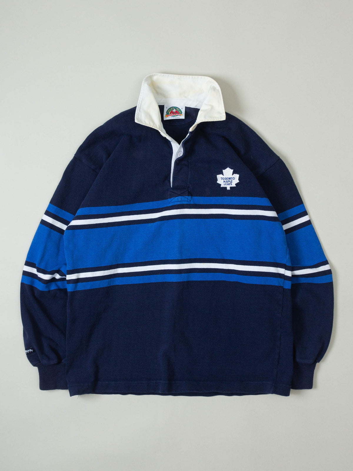 Vtg 1990s Toronto Maple Leafs Rugby Shirt - Made in Canada (L)