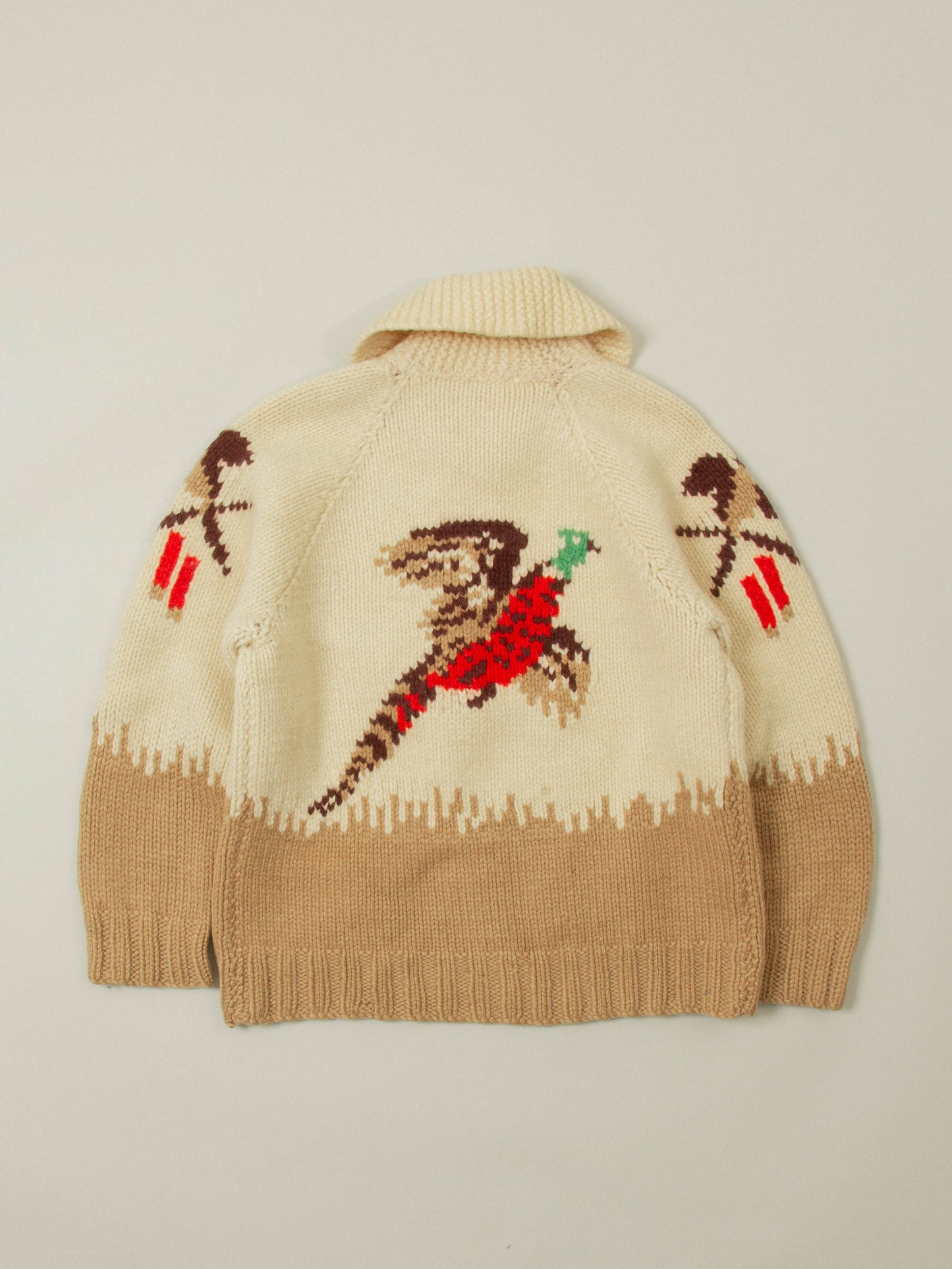 Vtg 1960s Cowichan Wool Hunting Sweater (S)