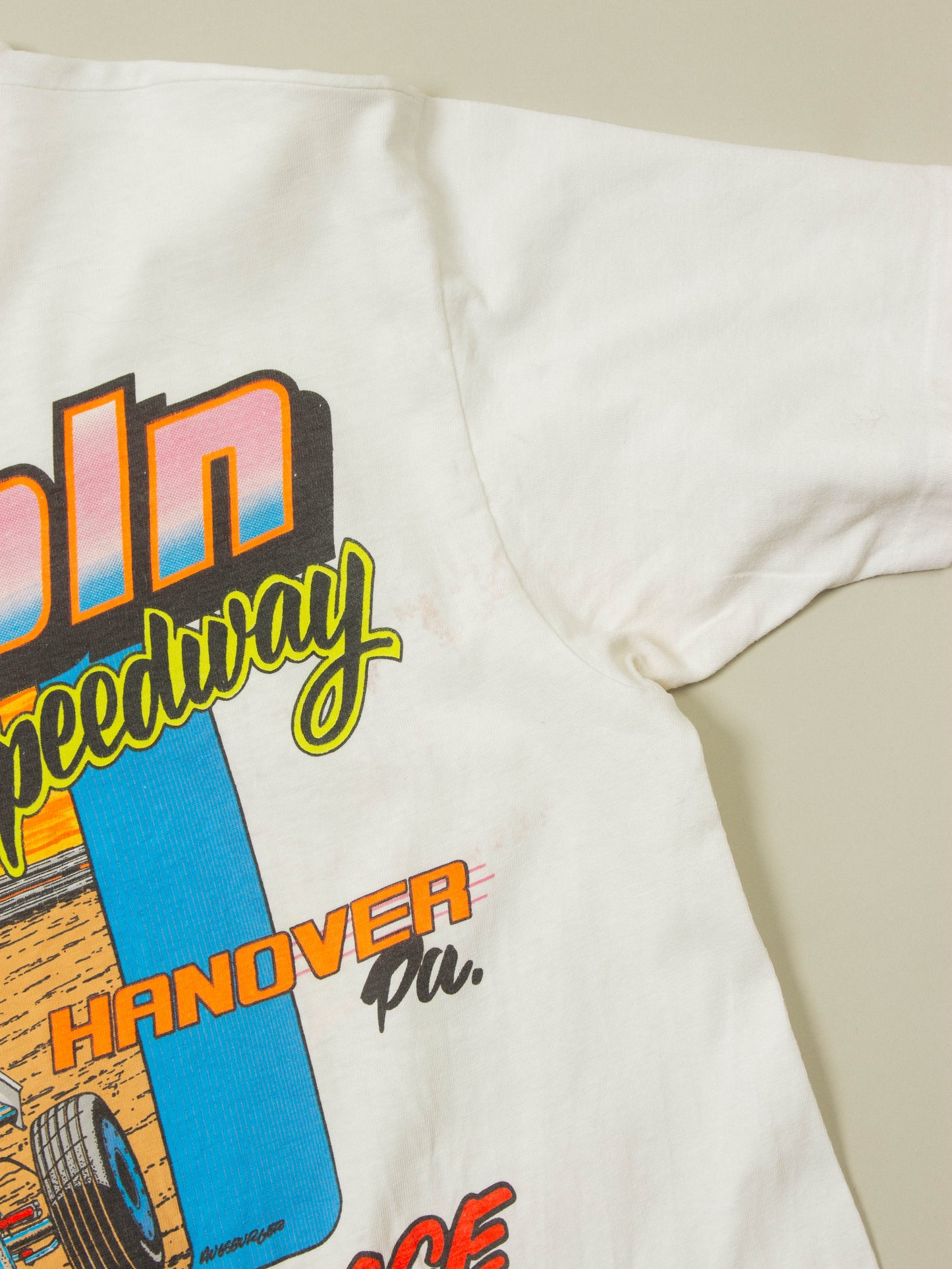 Vtg 1990s Speedway Racing Single Stich Tee - Made in USA (L)