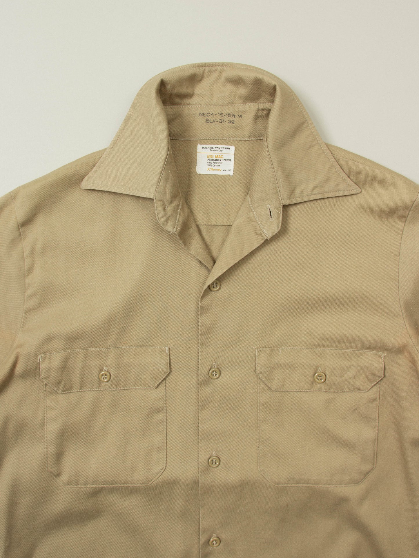 Vtg 1970s Big Mac Khaki Shirt (S)