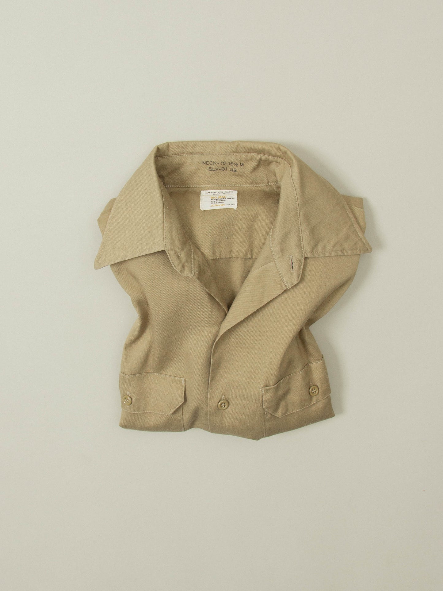Vtg 1970s Big Mac Khaki Shirt (S)
