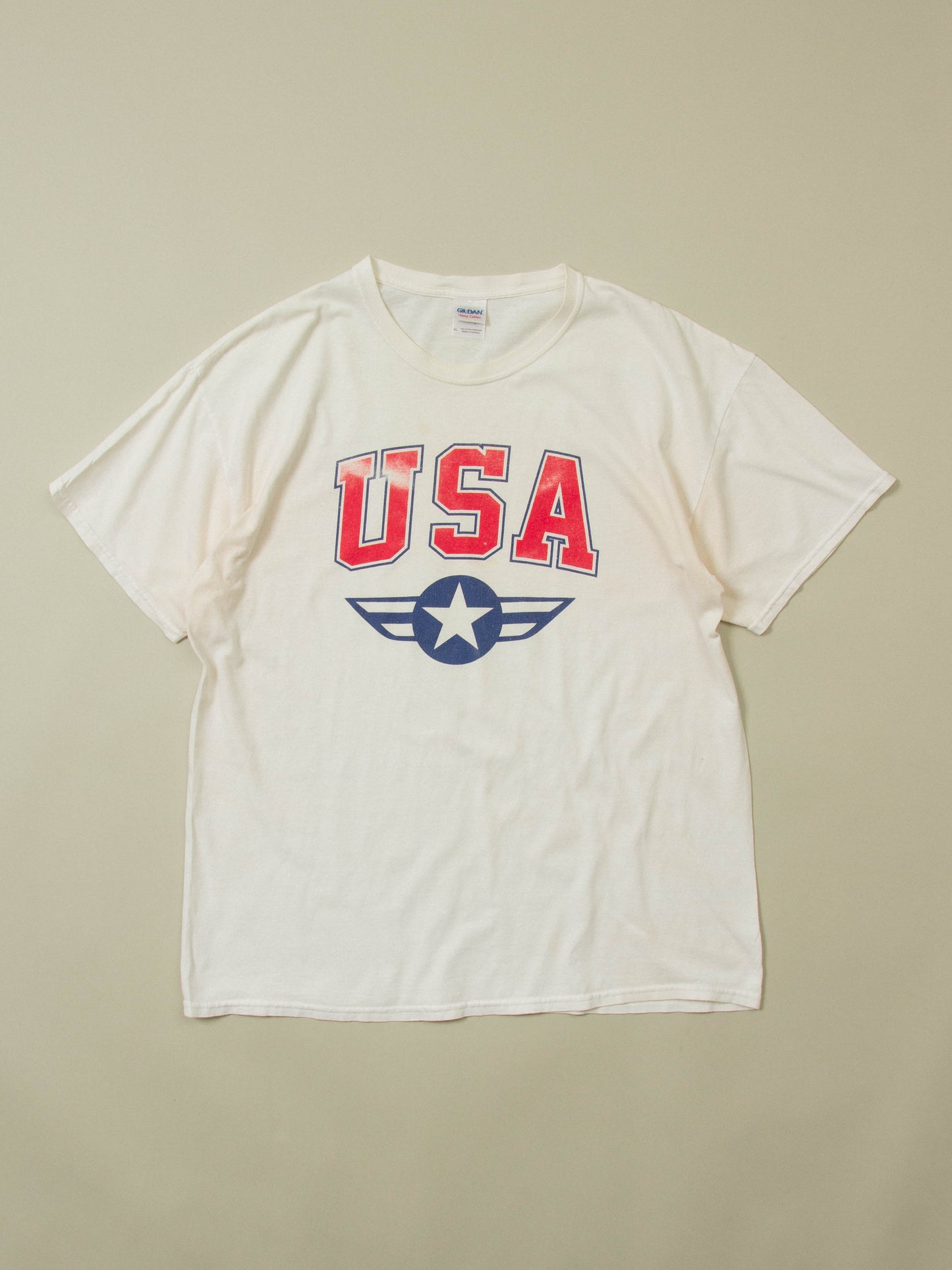 Vtg 'USA' Faded Graphic Tee (XL)