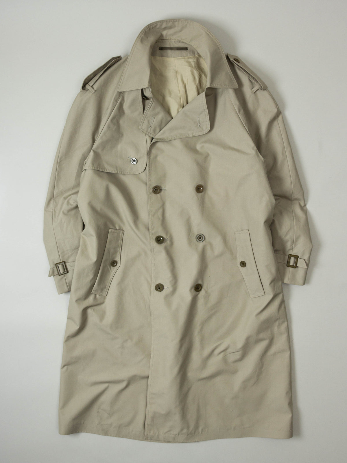 Vtg Double Breasted Raglan Trenchcoat (L)