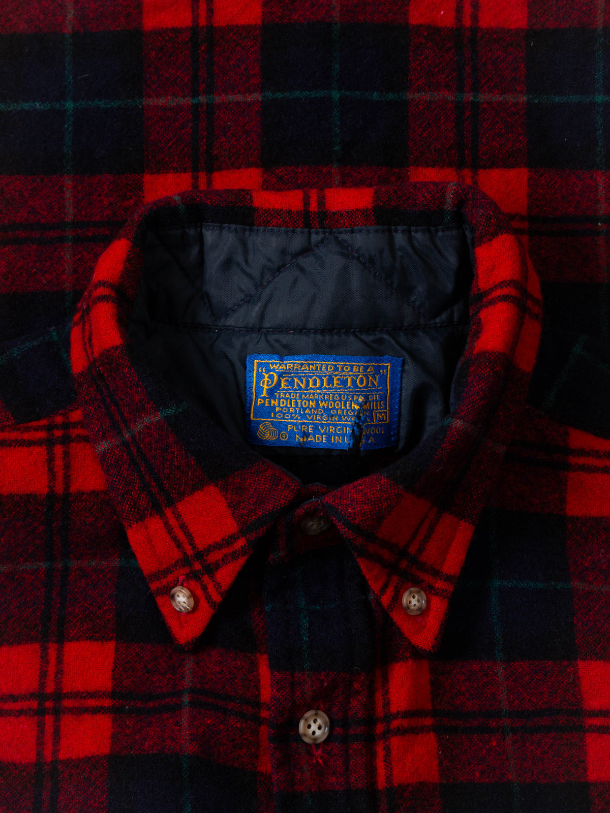 Vtg 1970s Pendleton Wool Flannel Shirt - Made in USA (M)