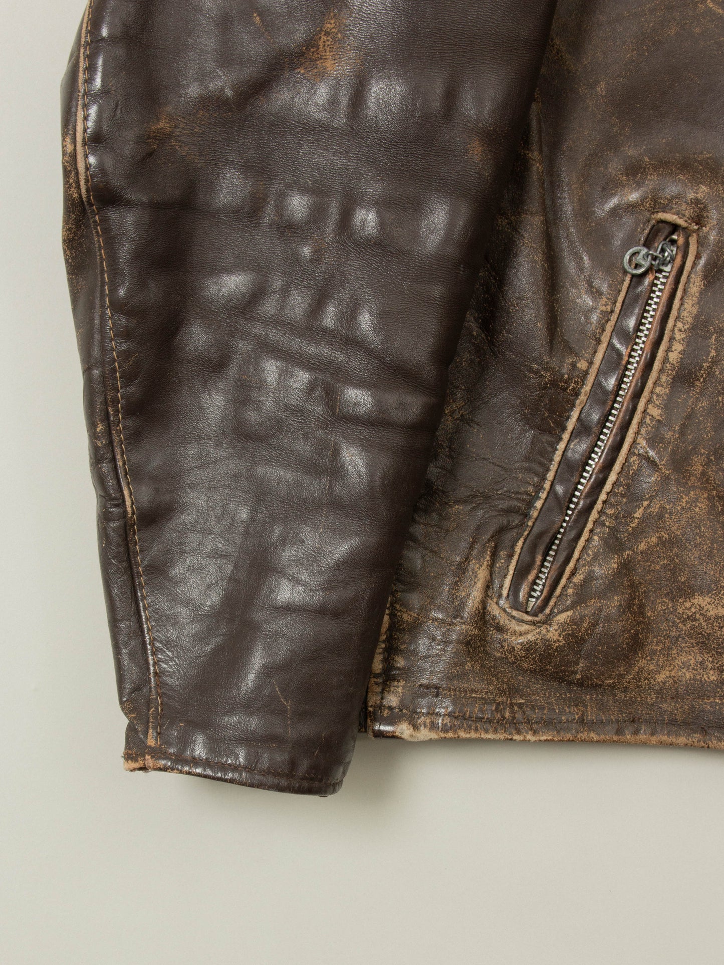 Vtg 1960s Schott NYC Café Racer Leather Jacket - Made in USA (M)