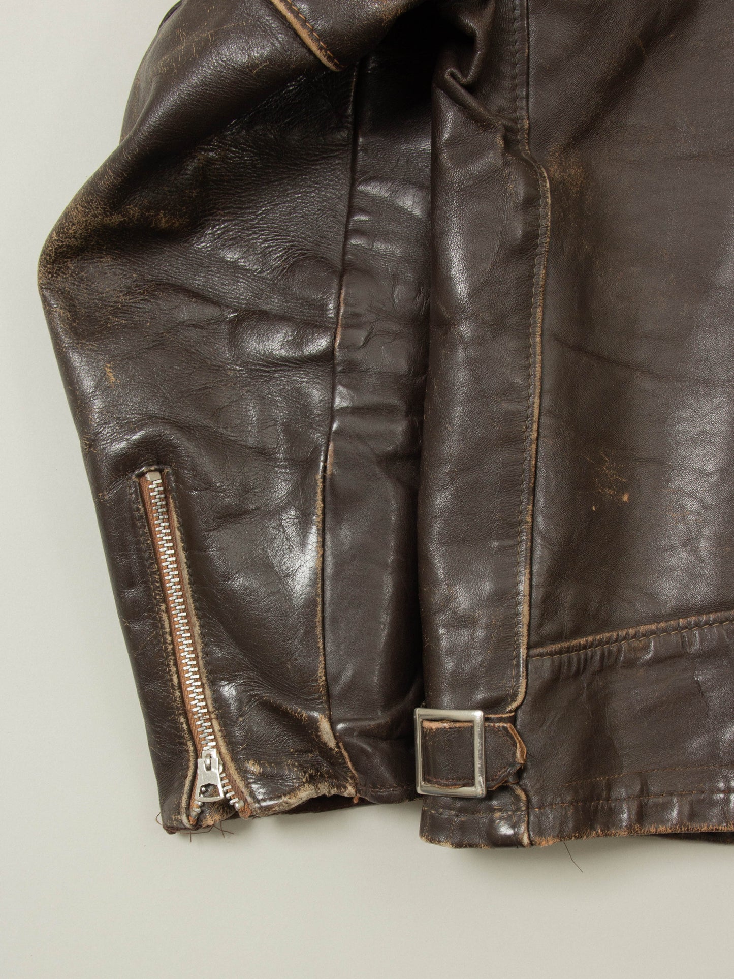 Vtg 1960s Schott NYC Café Racer Leather Jacket - Made in USA (M)
