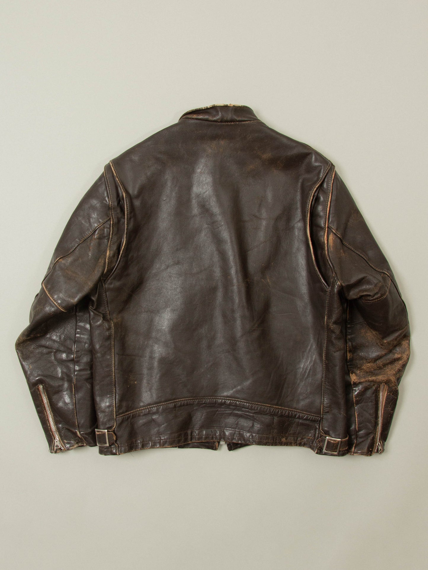 Vtg 1960s Schott NYC Café Racer Leather Jacket - Made in USA (M)