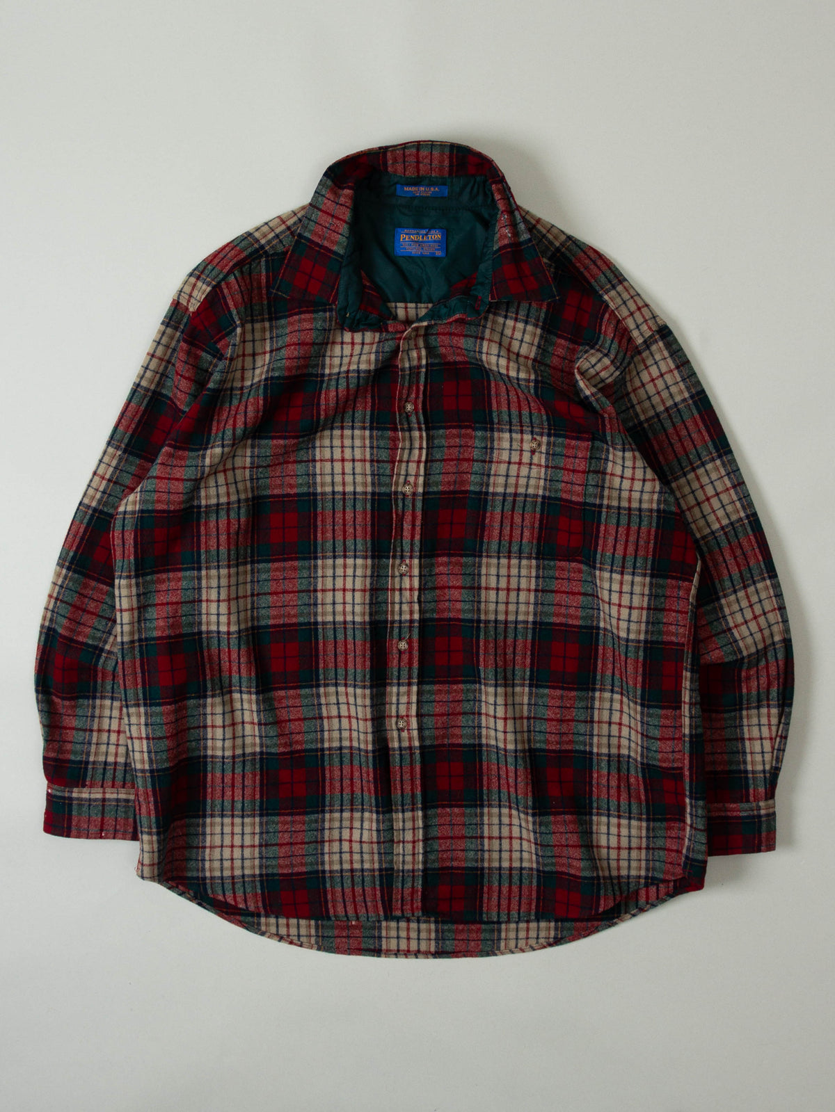Vtg 1990s Pendleton Wool Flannel Shirt – Made in USA (XL)