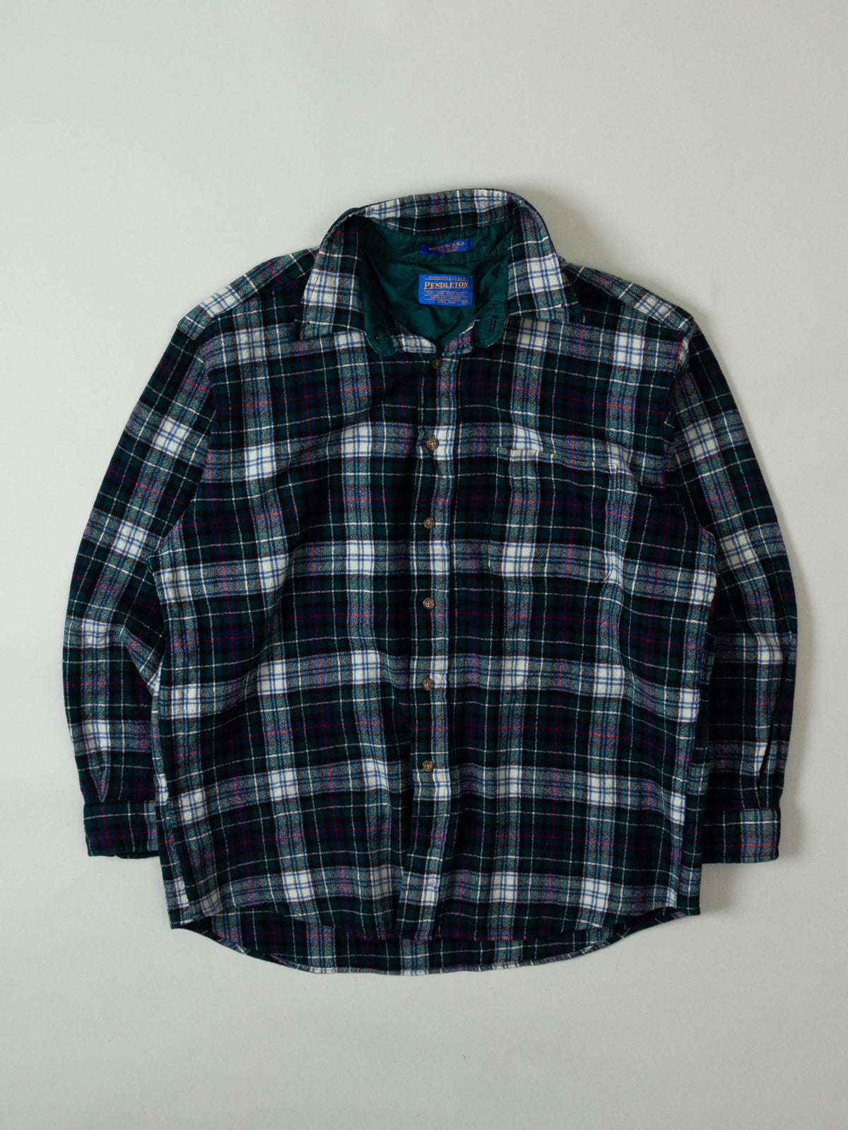 Vtg 1990s Pendleton Wool Flannel Shirt – Made in USA (M)