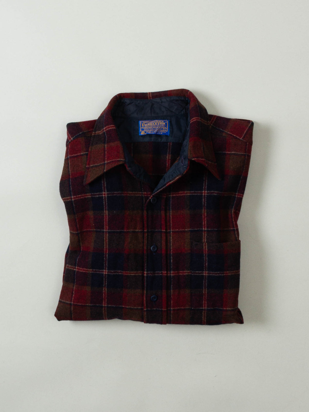 Vtg 1970s Pendleton Wool Flannel Shirt – Made in USA (L)