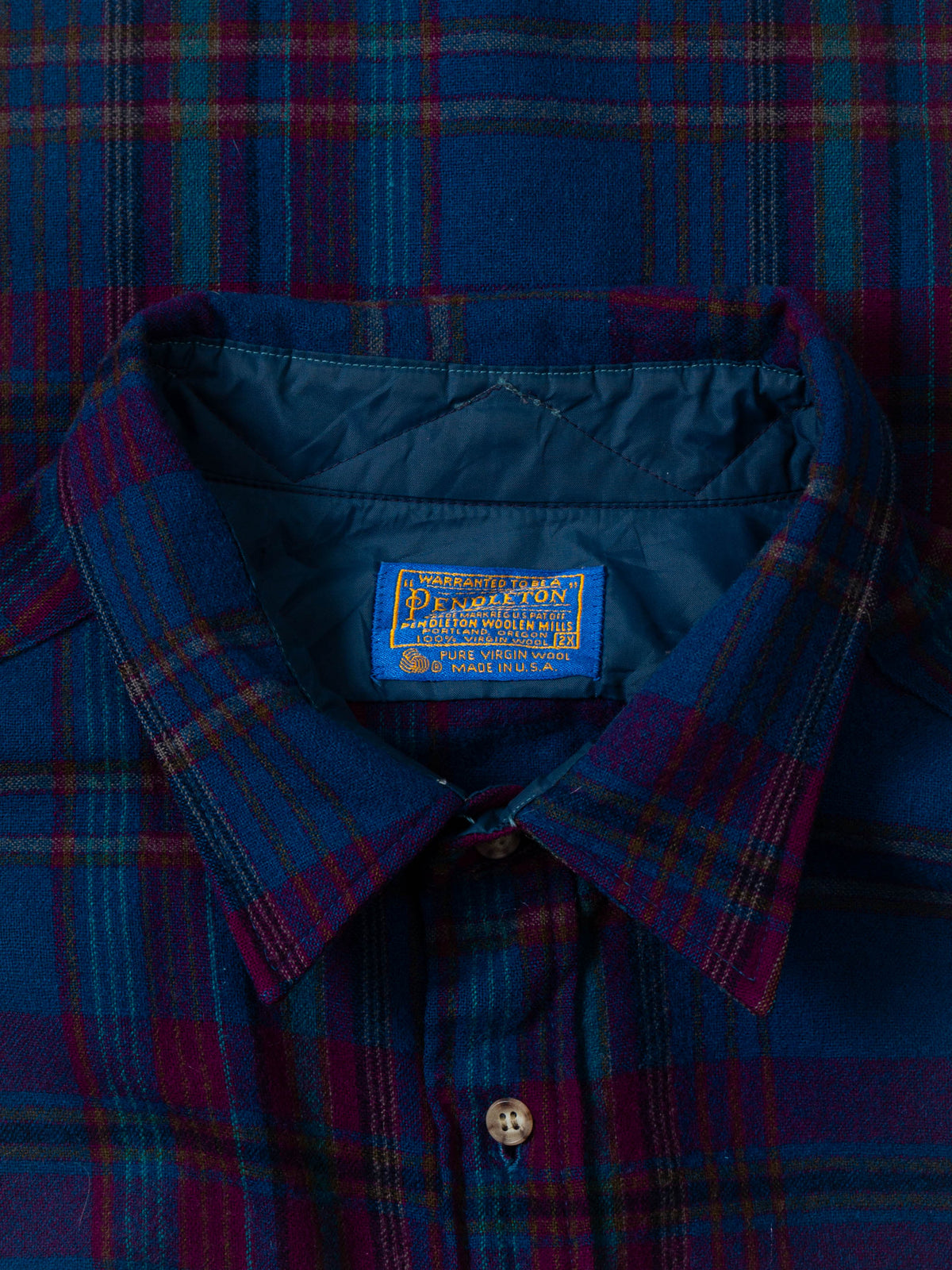 Vtg 1970s Pendleton Wool Flannel Shirt - Made in USA (XXL)