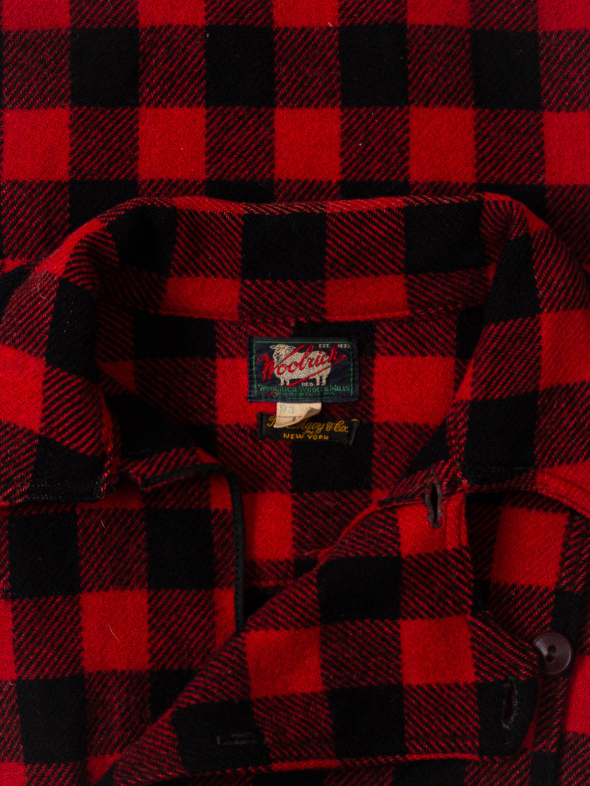 Vtg 1940s Woolrich Buffalo Plaid Pullover (L)