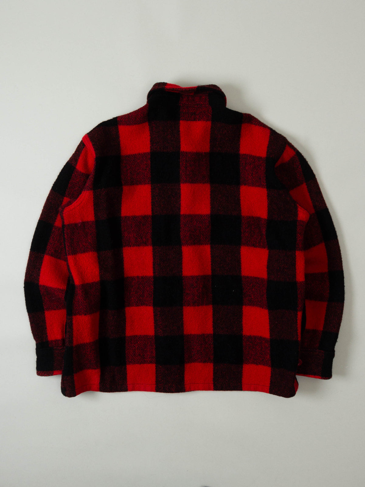 Vtg 1960s L.L. Bean Buffalo Plaid Flannel Overshirt - Made in USA (L)