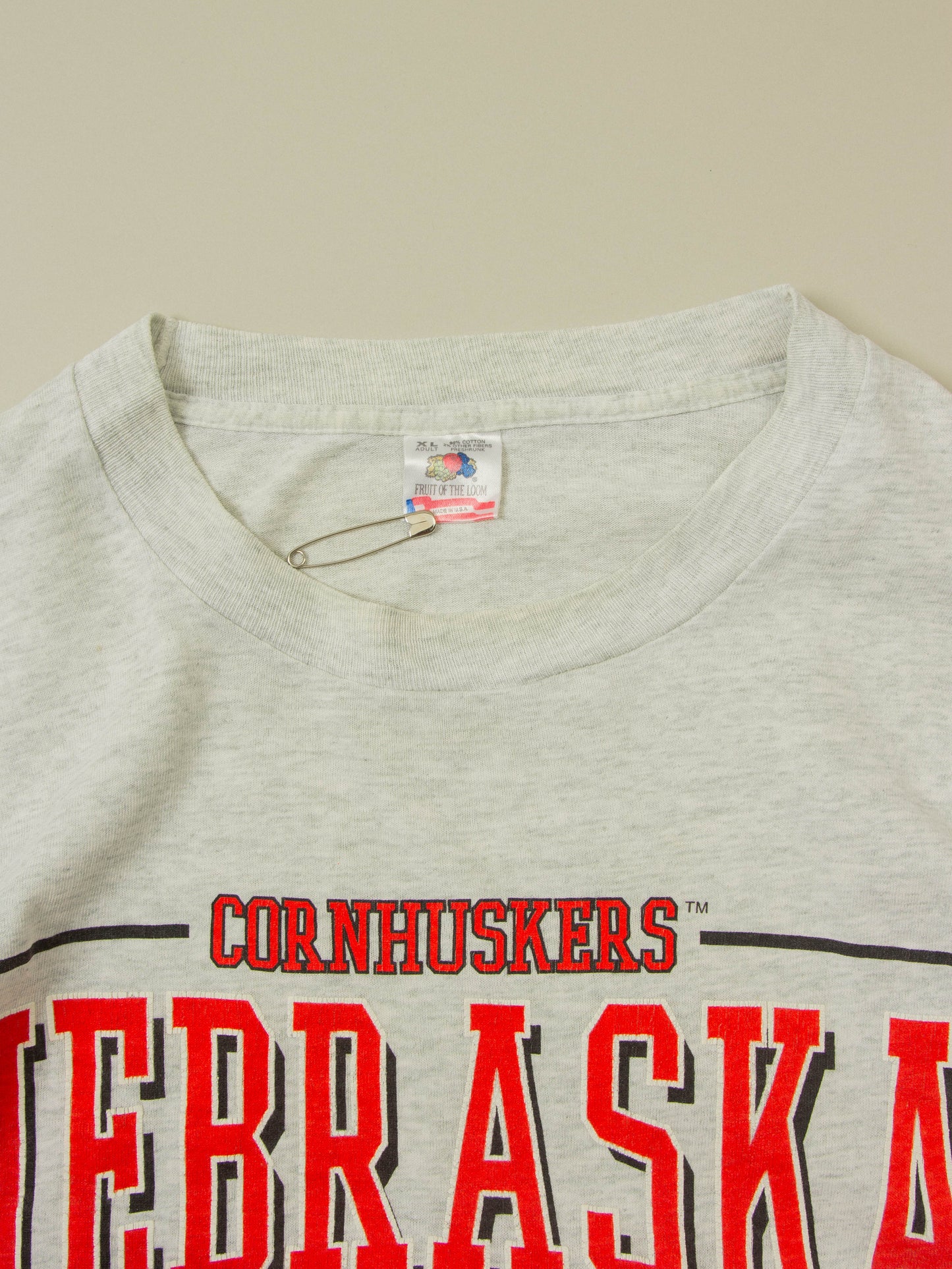 Vtg 1990s Nebraska Single Stitch Tee - Made in USA (XL)