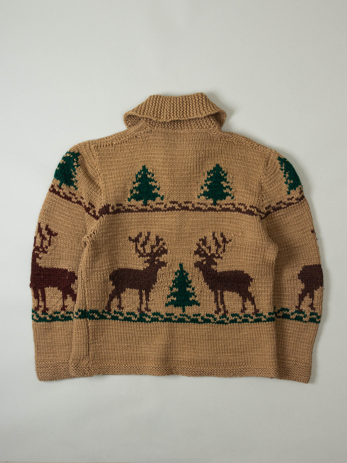 Vtg 1970s Cowichan Wool Knit Sweater (XL)