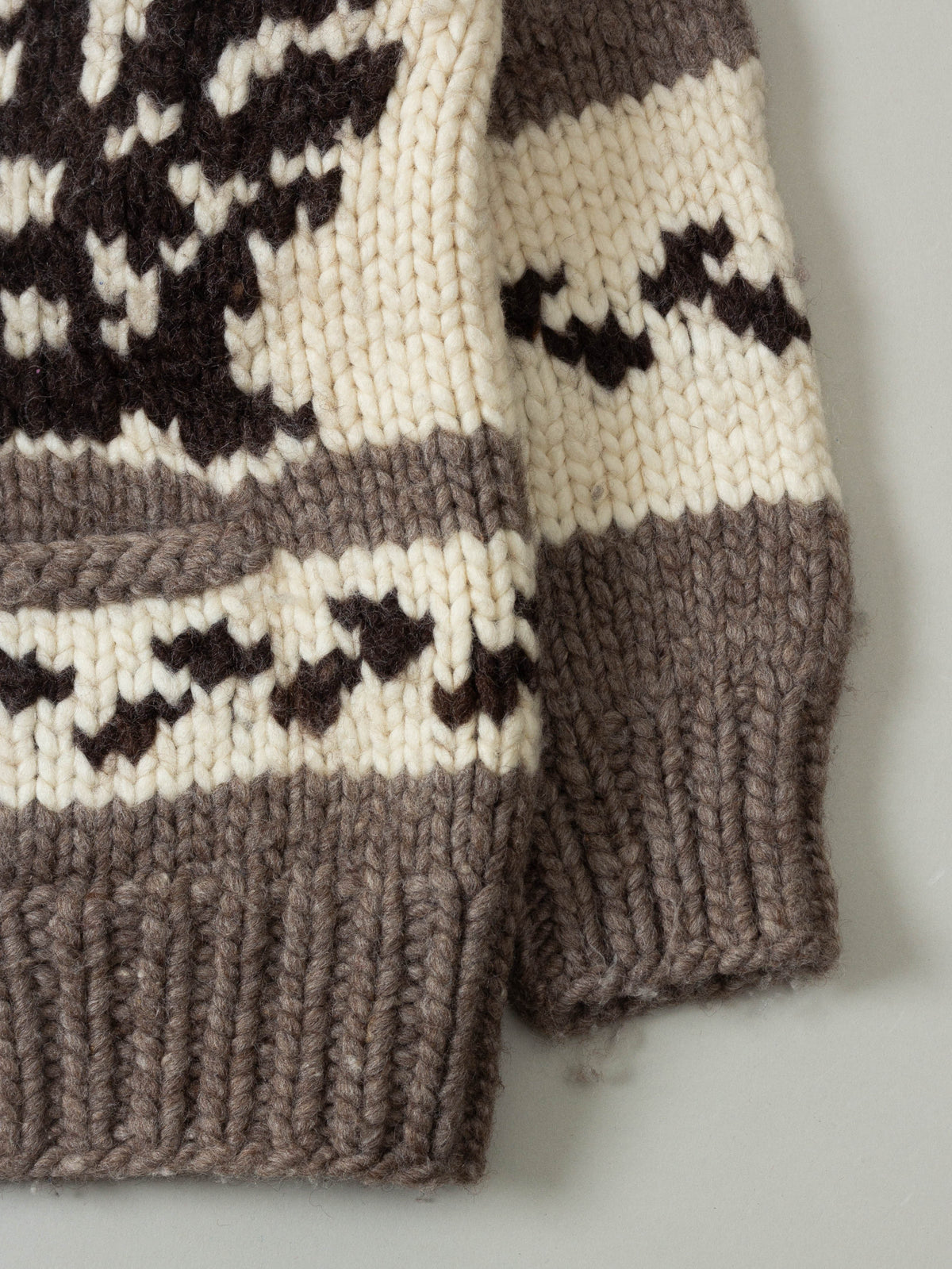 Vtg 1980s Cowichan Wool Knit Cardigan - Made in Canda (L)