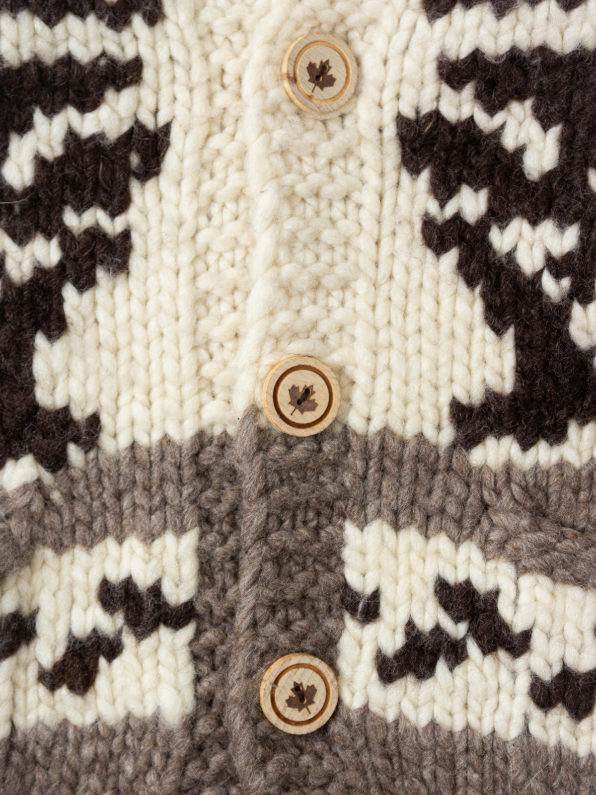 Vtg 1980s Cowichan Wool Knit Cardigan - Made in Canda (L)