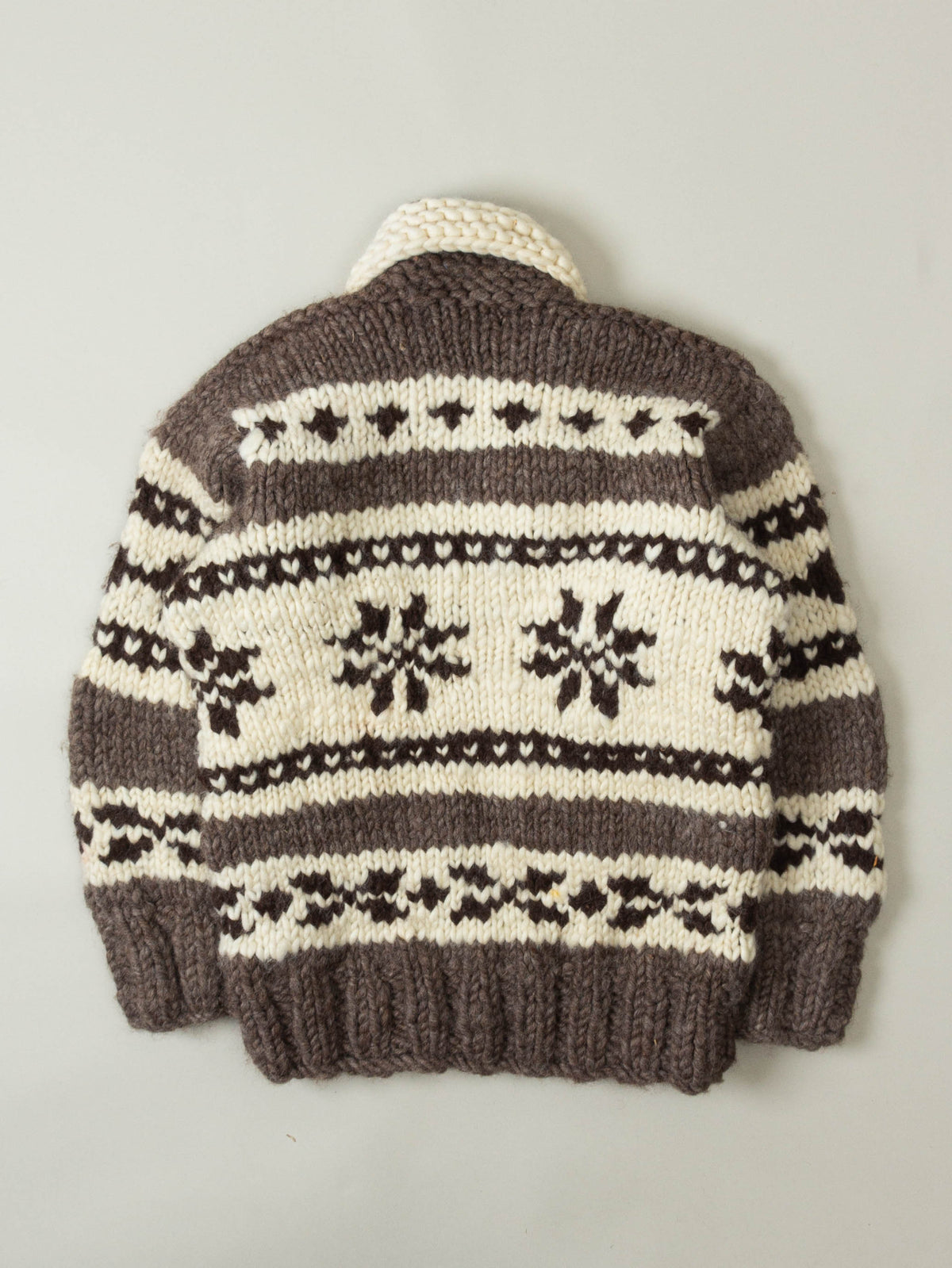Vtg 1970s Chunky Cowichan Wool Knit Sweater (M)