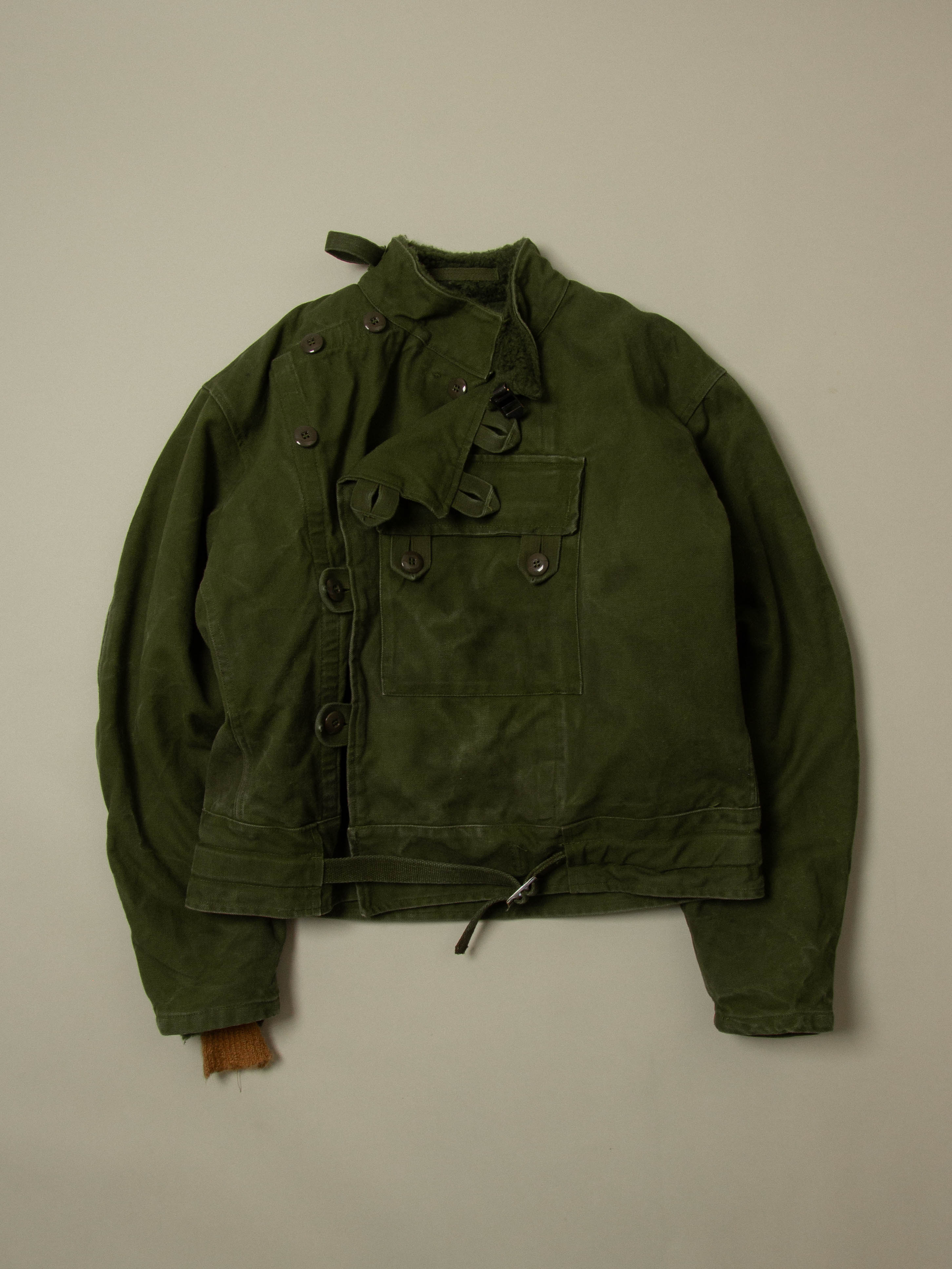 Vtg 1960s Rare Swedish Army Motorcycle Dispatch Jacket (L