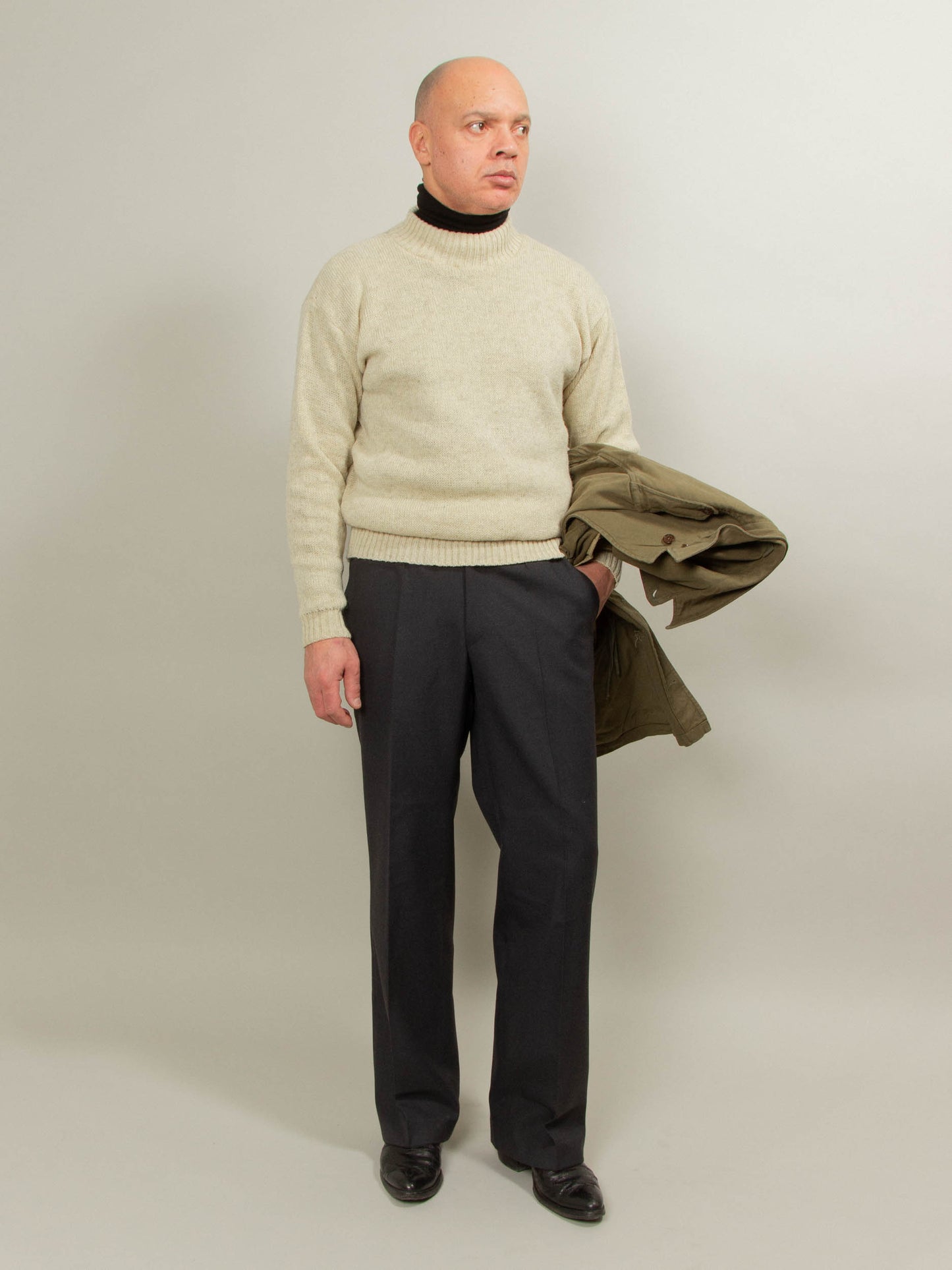 Deadstock 1980s Russian Army Turtleneck Wool Sweater