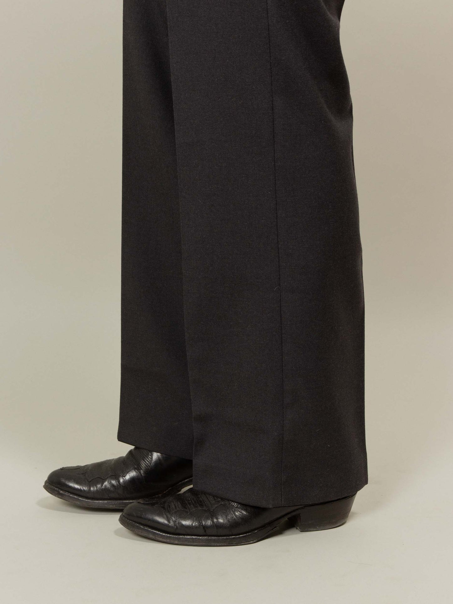 Vtg 1990s Pleated Army Wool Dress Trousers (Dark Grey)