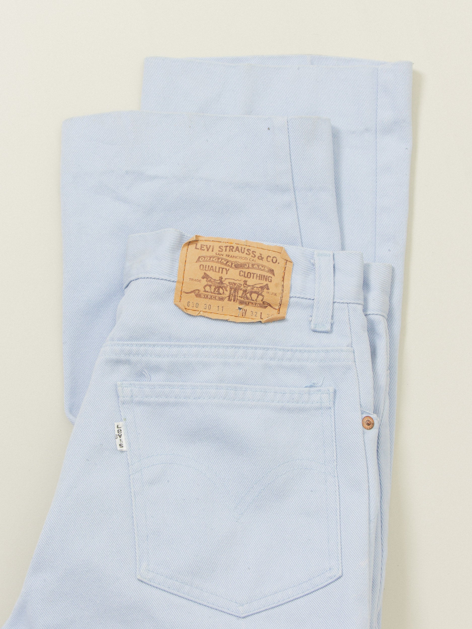 Vtg Levi s 630 White Tab Twill Pants 30x33 Broadway Sons