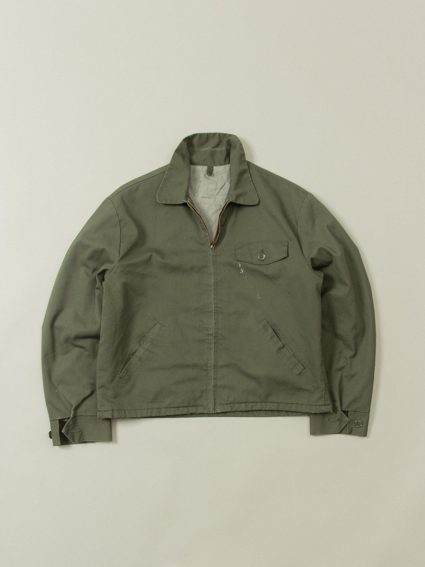 Vtg 1980s Olive Green Workwear Jacket (M)