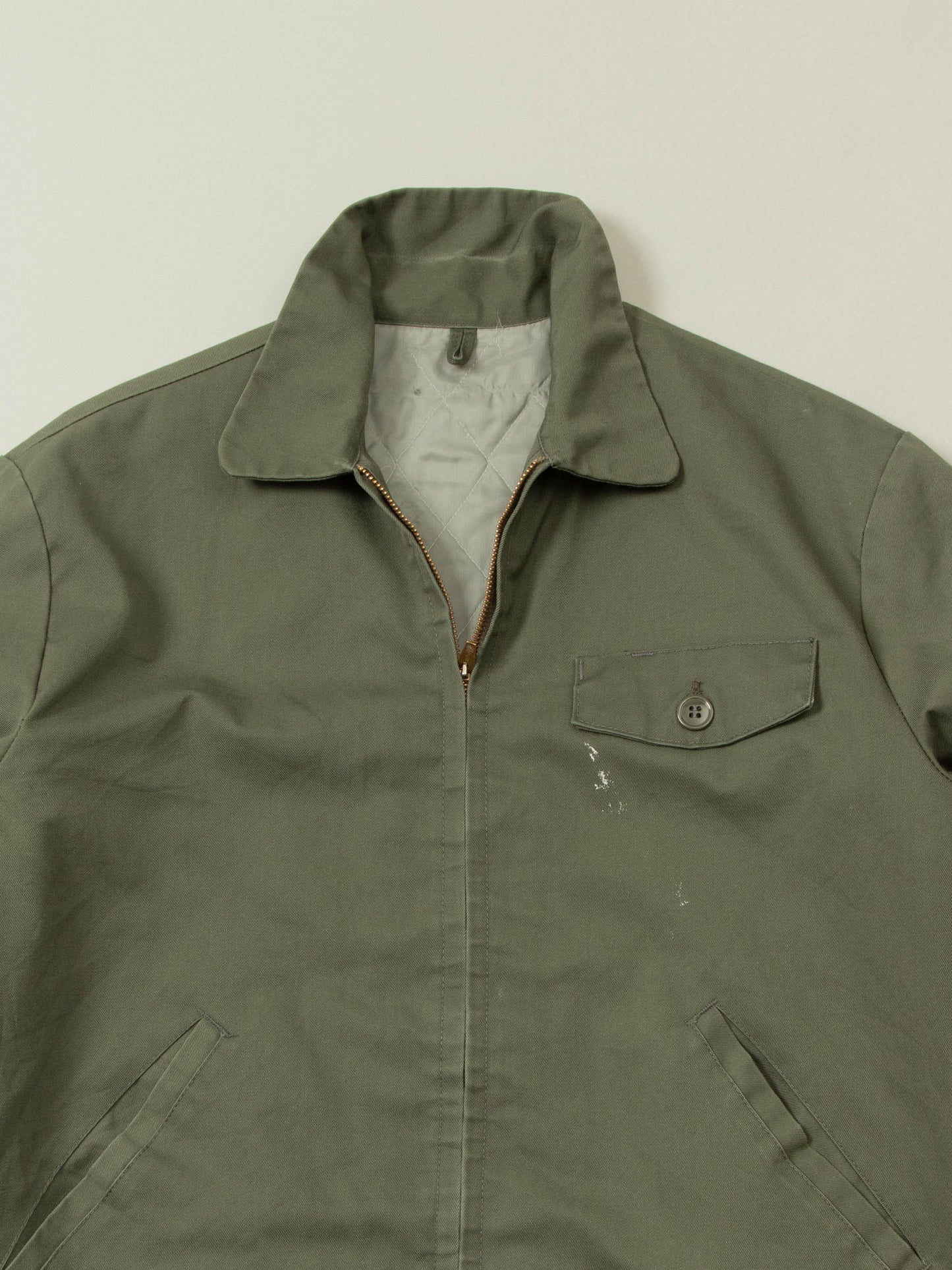 Vtg 1980s Olive Green Workwear Jacket (M)