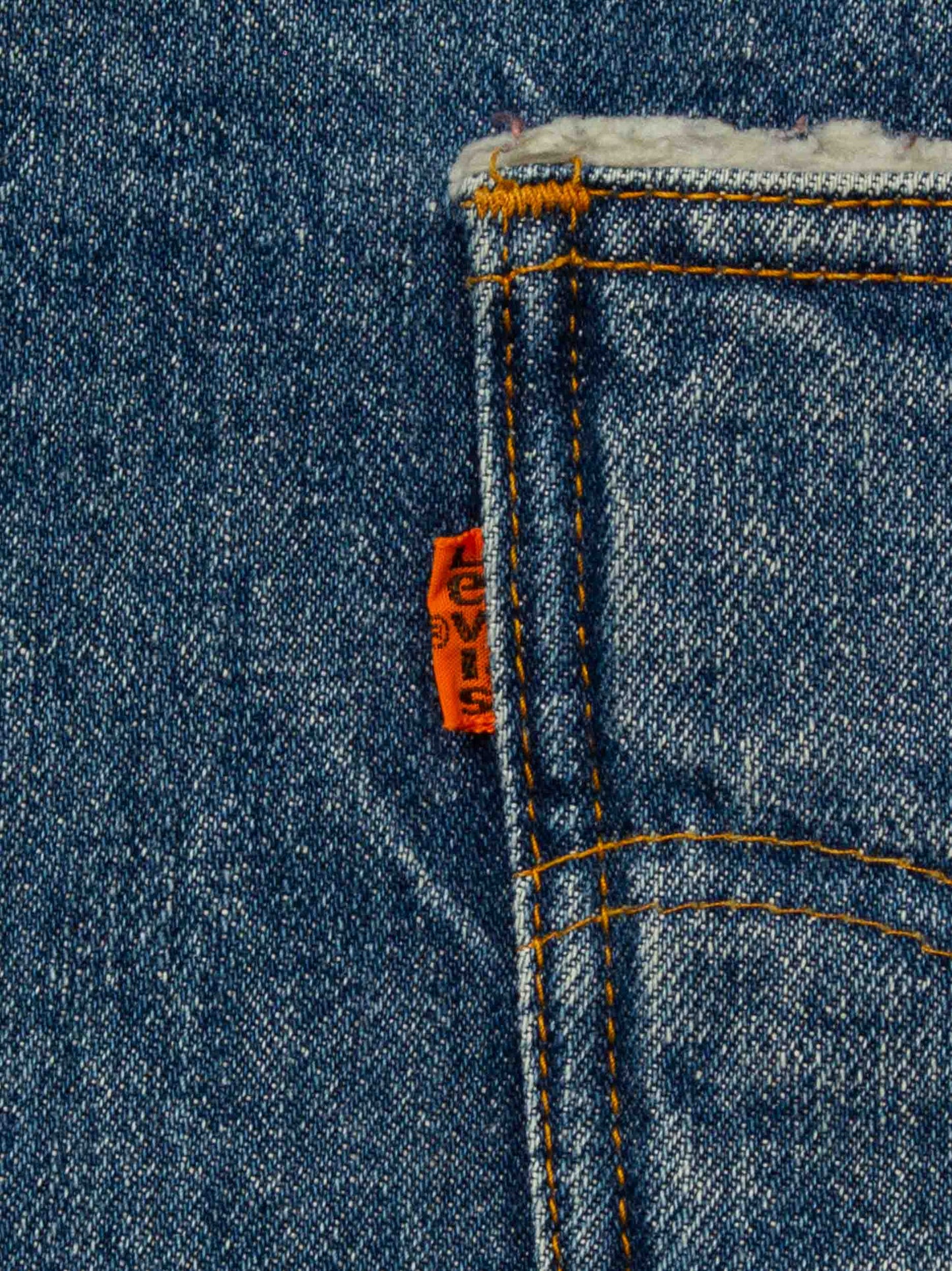 Vtg 1980s Levi's Lined Orange Tab Denim Vest – Made in USA (M)