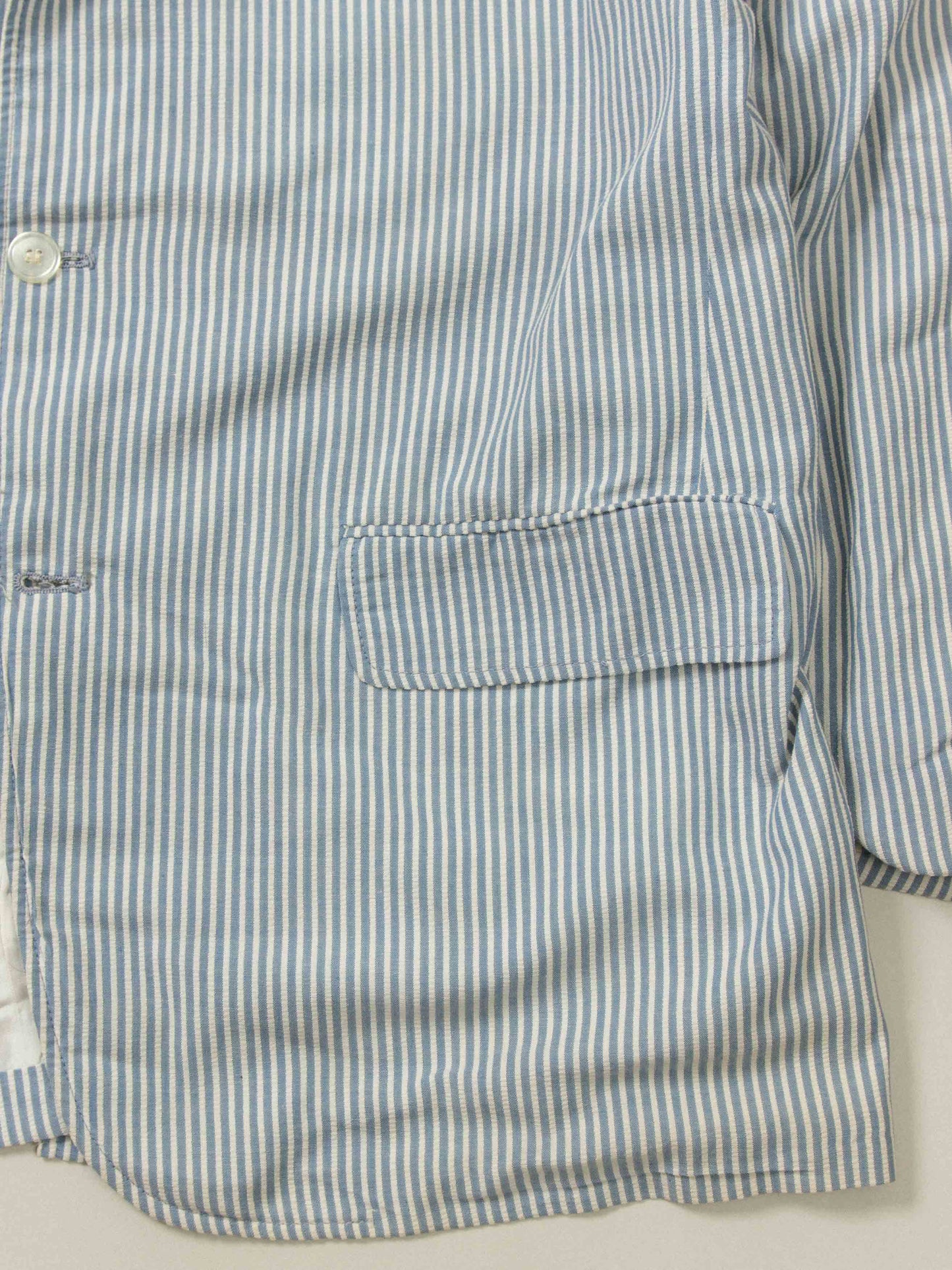 Vtg Blue Striped Seersucker Blazer (S/M)