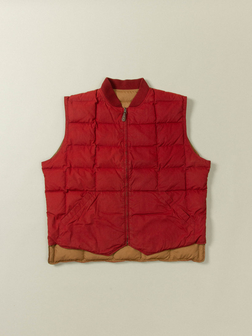 Vtg 1990s Eddie Bauer Reversible Quilted Down Vest (XXL)