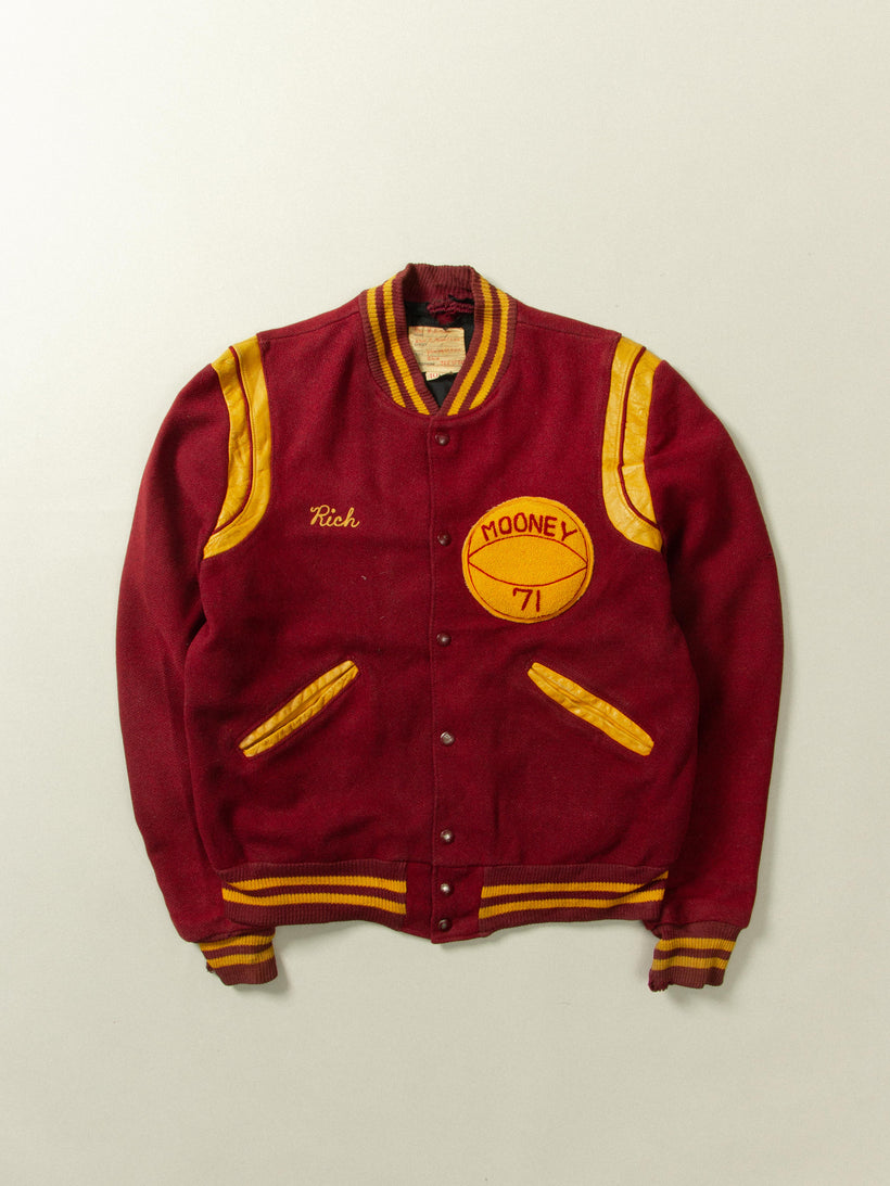 Vtg 1970s Basketball Varsity Jacket - Made in USA (M)