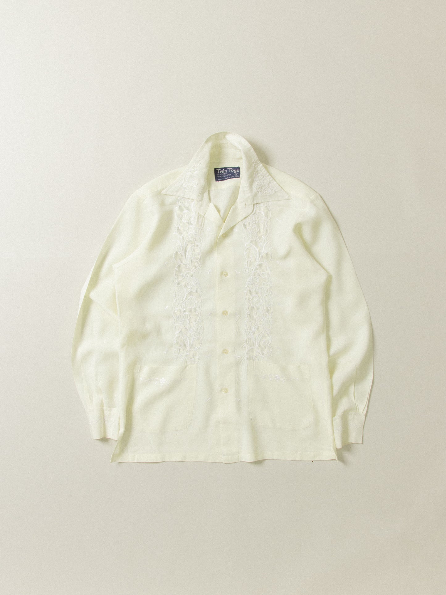 Vtg Cuban Long Sleeve Shirt (M)