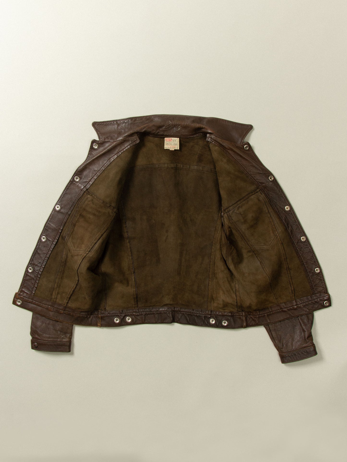 Vtg 1950s Levi's Short Horn Big E Leather Jacket (S)