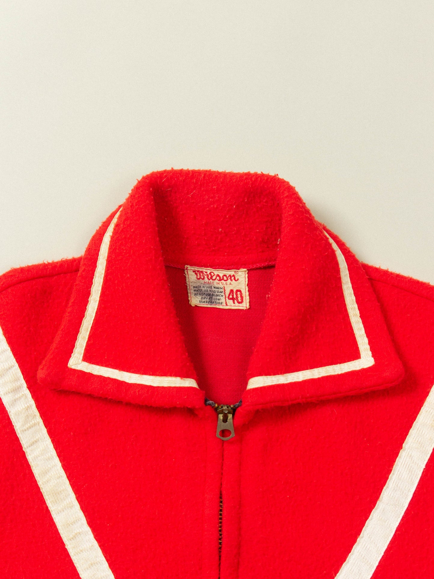 Vtg 1950s Wilson Rams Fleece Polo - Made in USA (M)