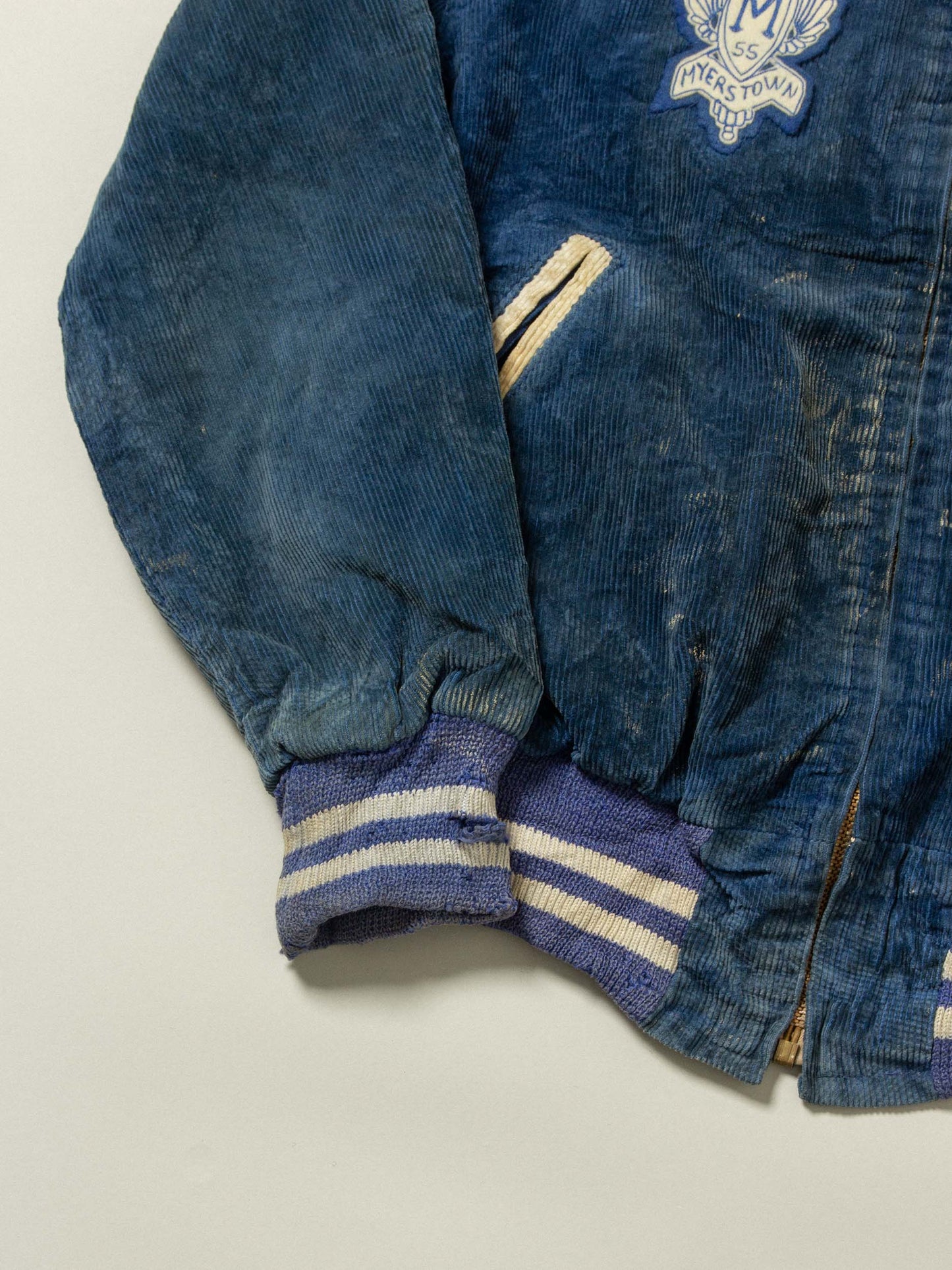 Vtg 1950s Myerstown Petrol Blue Corduroy Jacket (Women's S)